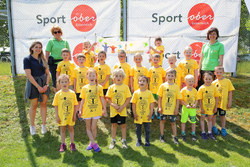 Kindergarten-Olympiade mit LHStv Haberlander und LR Achleitner im Sportzentrum Traun