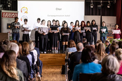 Verleihung der Schulsportgütesiegel durch Landeshauptmann-Stellvertreterin Christine Haberlander im Festsaal des Europagymnasium Linz Auhof.