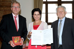 Dekretverleihung durch Landeshauptmann Dr.Josef Pühringer und Landesschuldirektor Fritz Enzenhofer