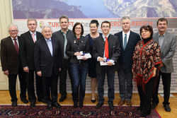 Empfang des Landes Oberösterreich für die Preisträger bei den Euro Skills 2014 in Lille mit Landeshauptmann Dr.Josef Pühringer und Landesrat Dr. Michael Strugl