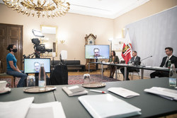 Videokonferenz der RLS - Powerregionen (Georgia, Québec, São Paulo, Bayern, Oberösterreich, Westkap und Shandong) zum Thema Round Table on COVID-19. 